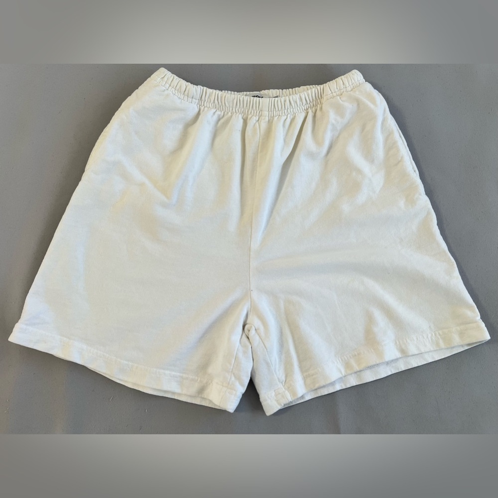 Vintage One World Shorts Sz PS White Elastic Waist Pull On Y2K